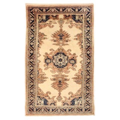 Persischer Hamadan Kleiner Teppich - Wolle Elfenbein Marineblau Rosa 75019
