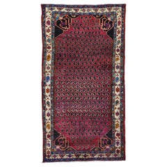 Persian Hamadan with Paisley Design Wide Runner Oriental Rug