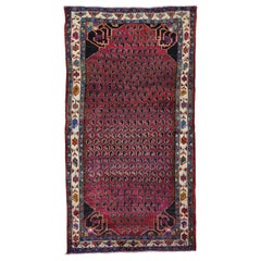 Persian Hamadan with Paisley Design Wide Runner Oriental Rug