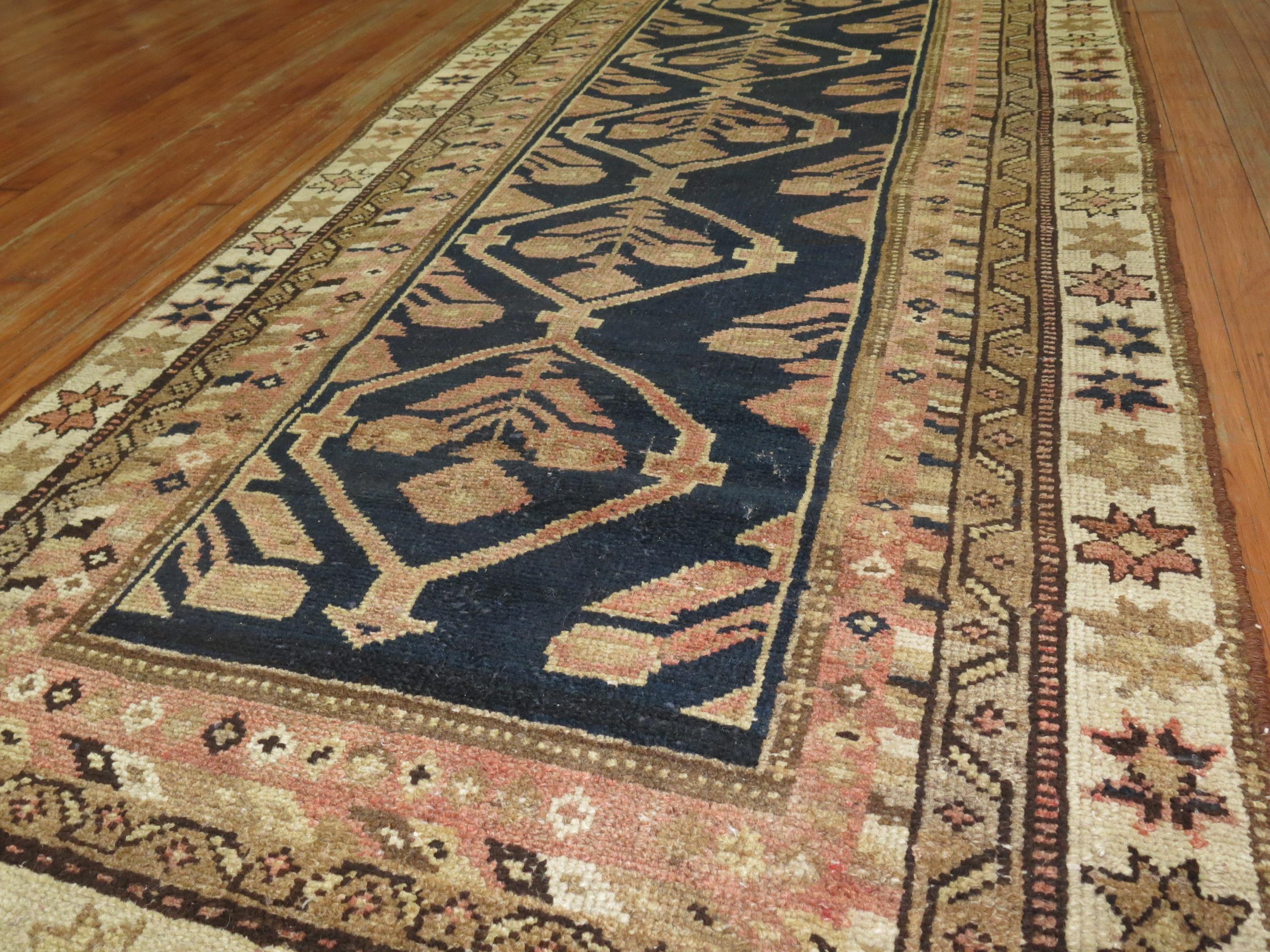 A Persian Hamadan runner.

Hamedan is one of the oldest cities in Iran and rugs are known to be one of the most durable Persian rugs, lasting generations of heavy wear. Almost all rugs from this region were woven on a cotton foundation using Hardy