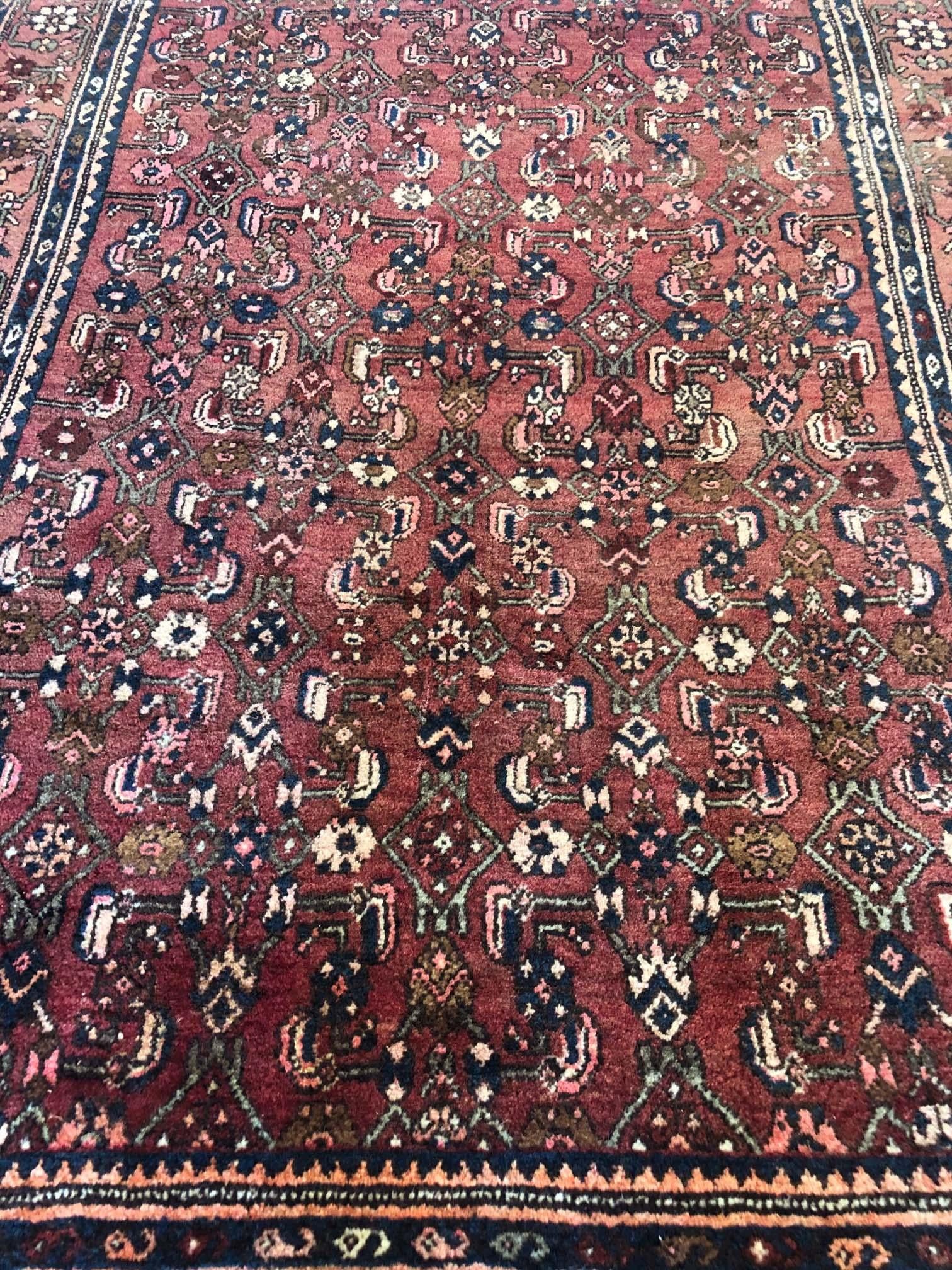 Hand-Knotted Persian Hand Knotted All-Over Fish Design Bijar 'Bidjar' Rug, circa 1960 For Sale