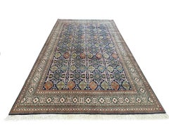 Persian Geometric Tabriz Blue Green Rug