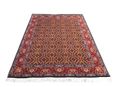 Persian Hand Knotted All-Over Herati Red Blue Tabriz Rug