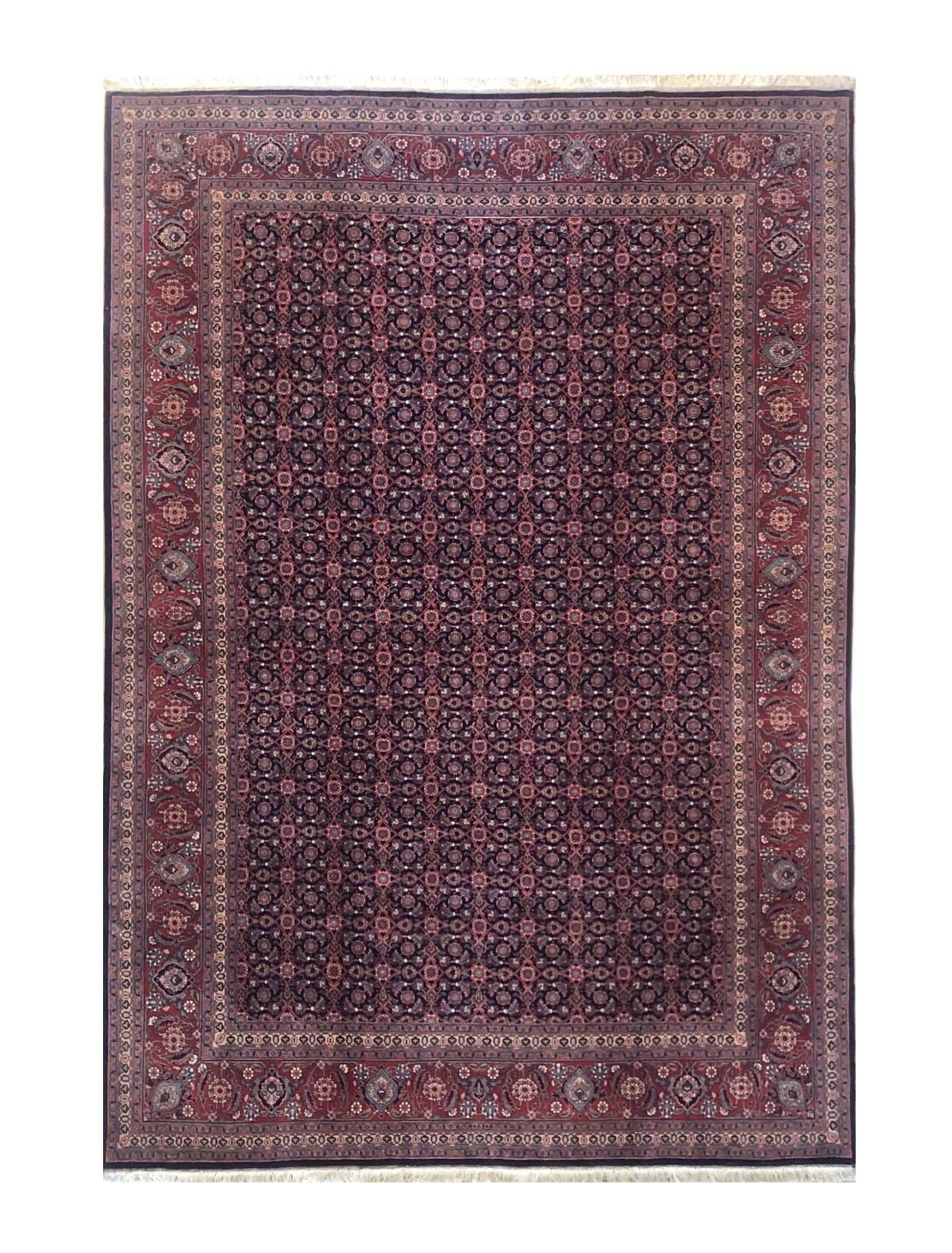 Persian Hand Knotted All-Over Herati Red Tabriz Runner Rug 6