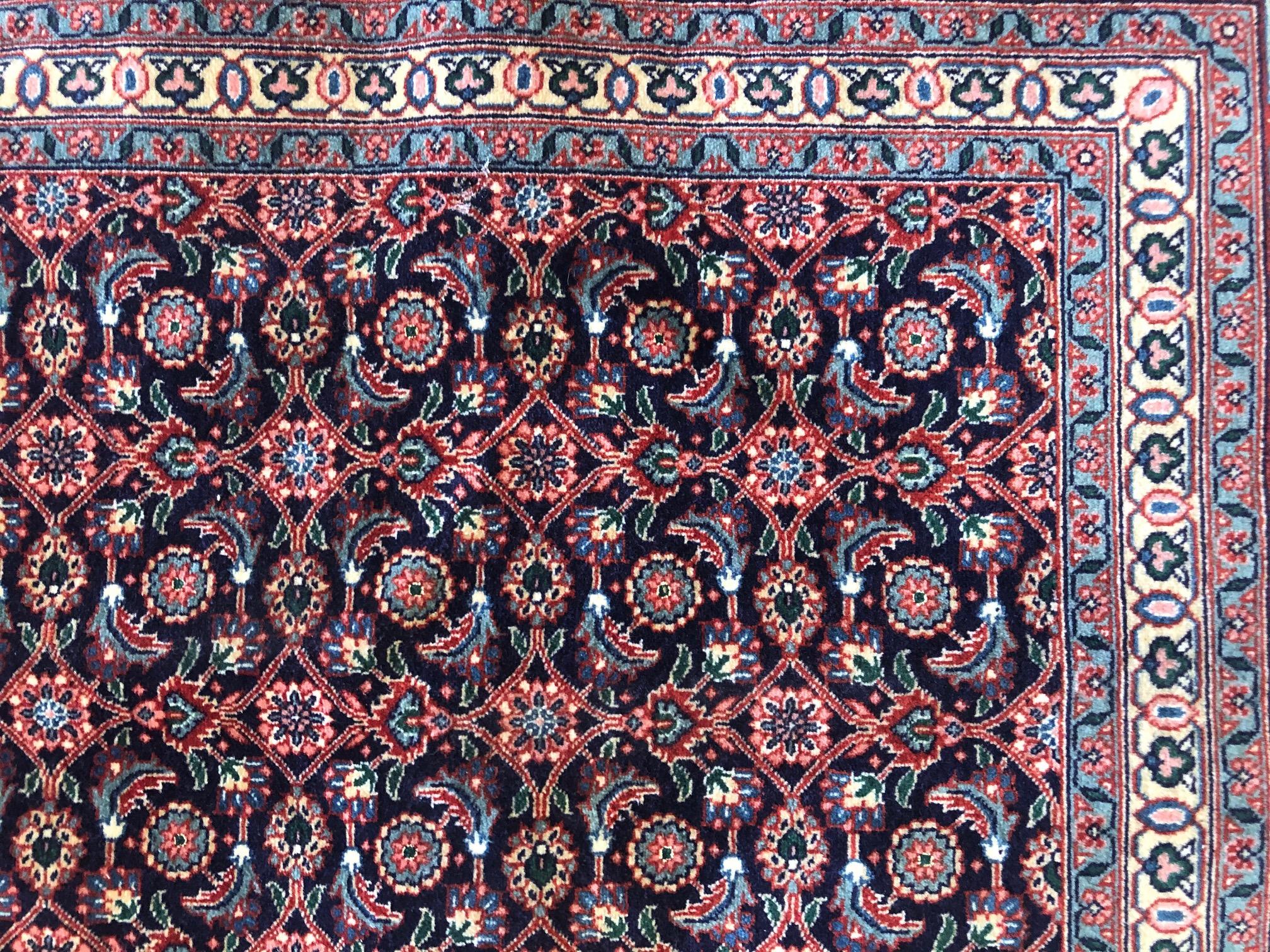 Contemporary Persian Hand Knotted All-Over Herati Red Tabriz Runner Rug