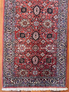 Persian Hand Knotted Allover Medallion Design Floral Bijar Red Runner Rug 2000