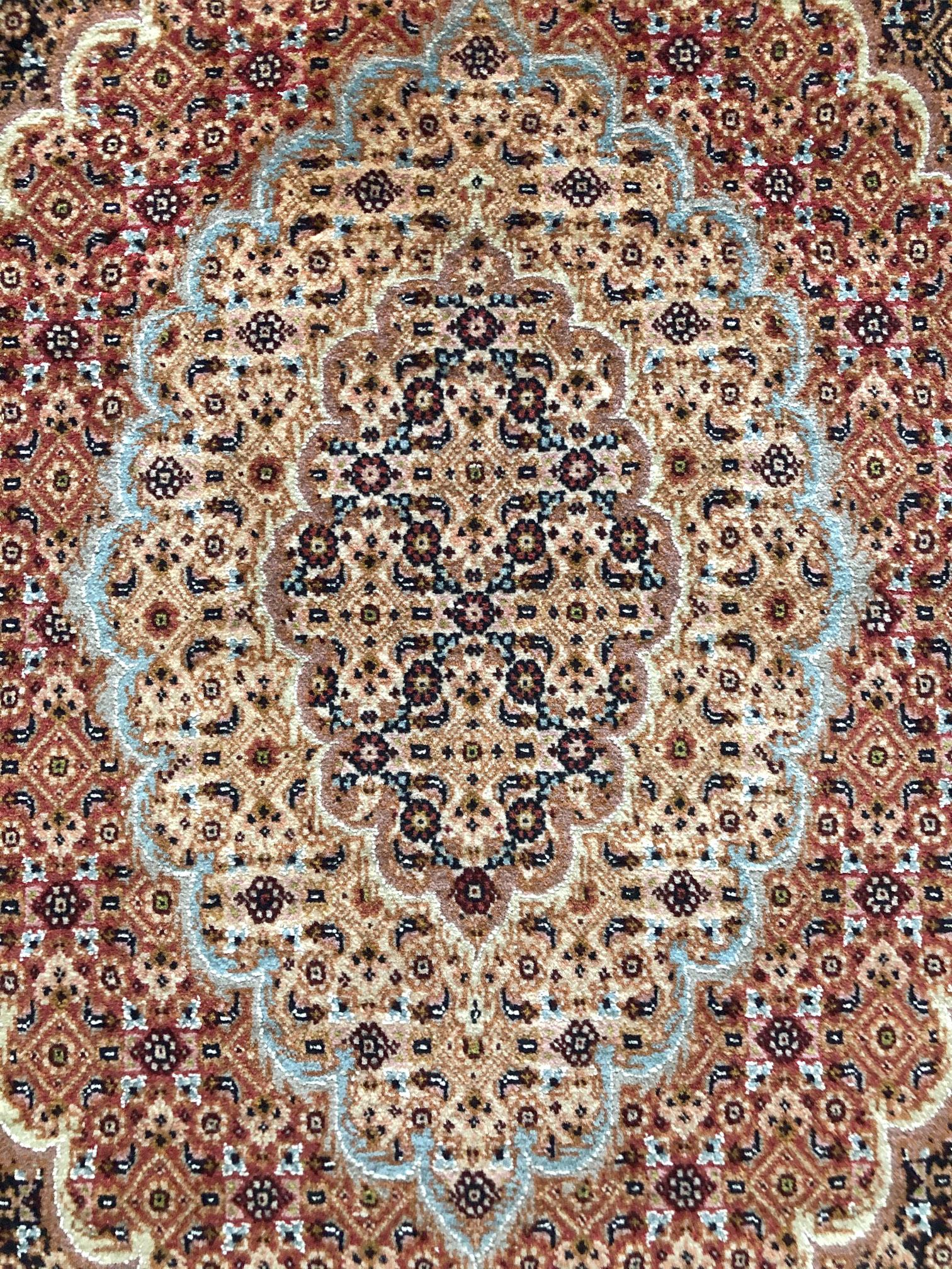 Persian Hand Knotted Fish Design Bijar Bidjar Rug In Good Condition In San Diego, CA