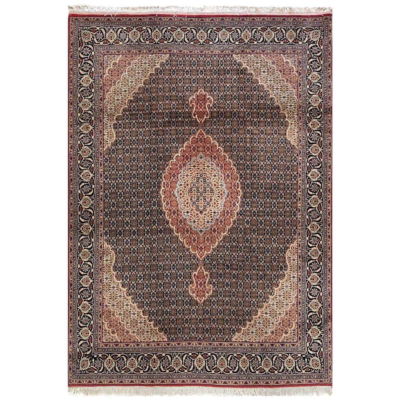 Persian Hand Knotted Fish Design Bijar Bidjar Rug For Sale at 1stDibs