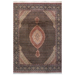 Vintage Persian Hand Knotted Fish Design Bijar Bidjar Rug