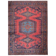 Persian Hand-Knotted Geometric Medallion Viss Rug