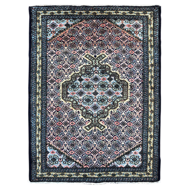 Persian Hand Knotted Medallion Ardabil Rug at 1stDibs