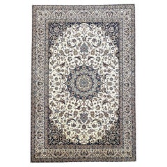 Persian Medallion Floral Blue Nain Rug