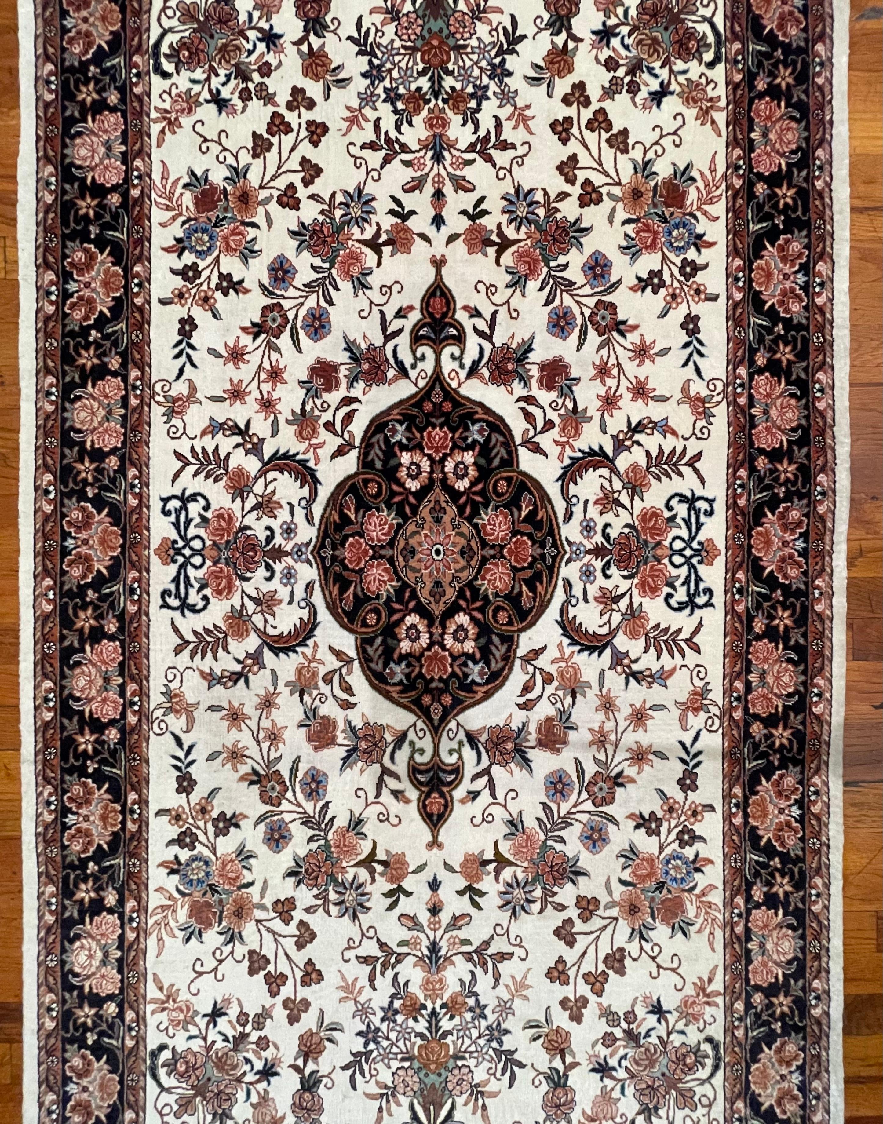 Persian Floral Bijar Rug For Sale 2