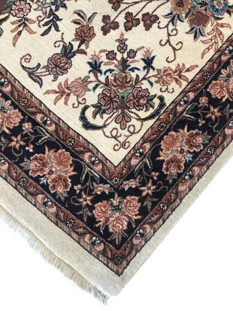 Persian Hand Knotted Medallion Floral Cream Bijar, Bidjar Rug For Sale ...