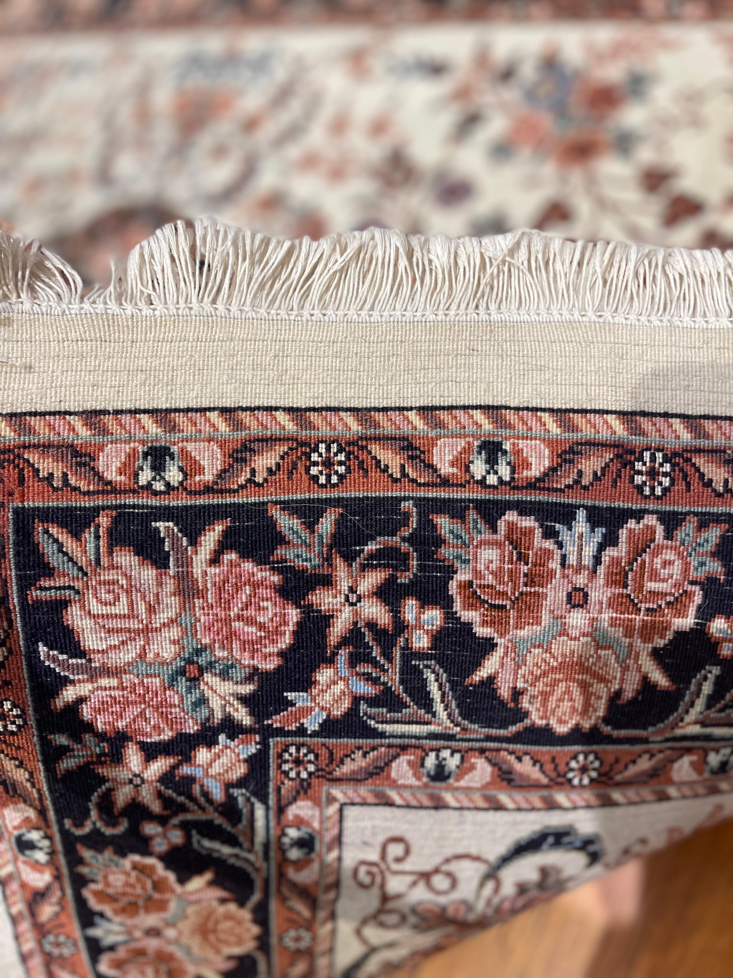 Persian Floral Bijar Rug For Sale 3
