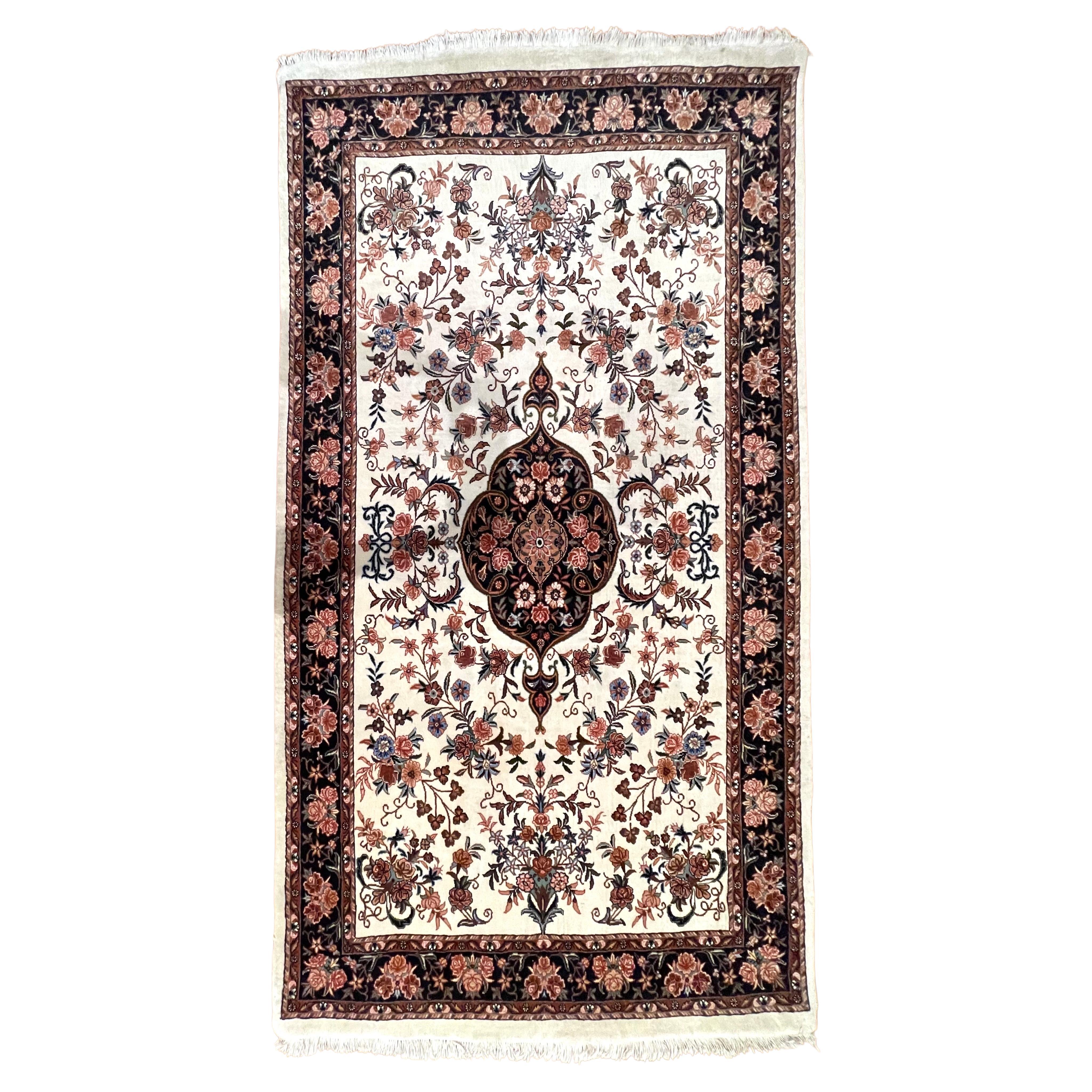 Persian Floral Bijar Rug For Sale