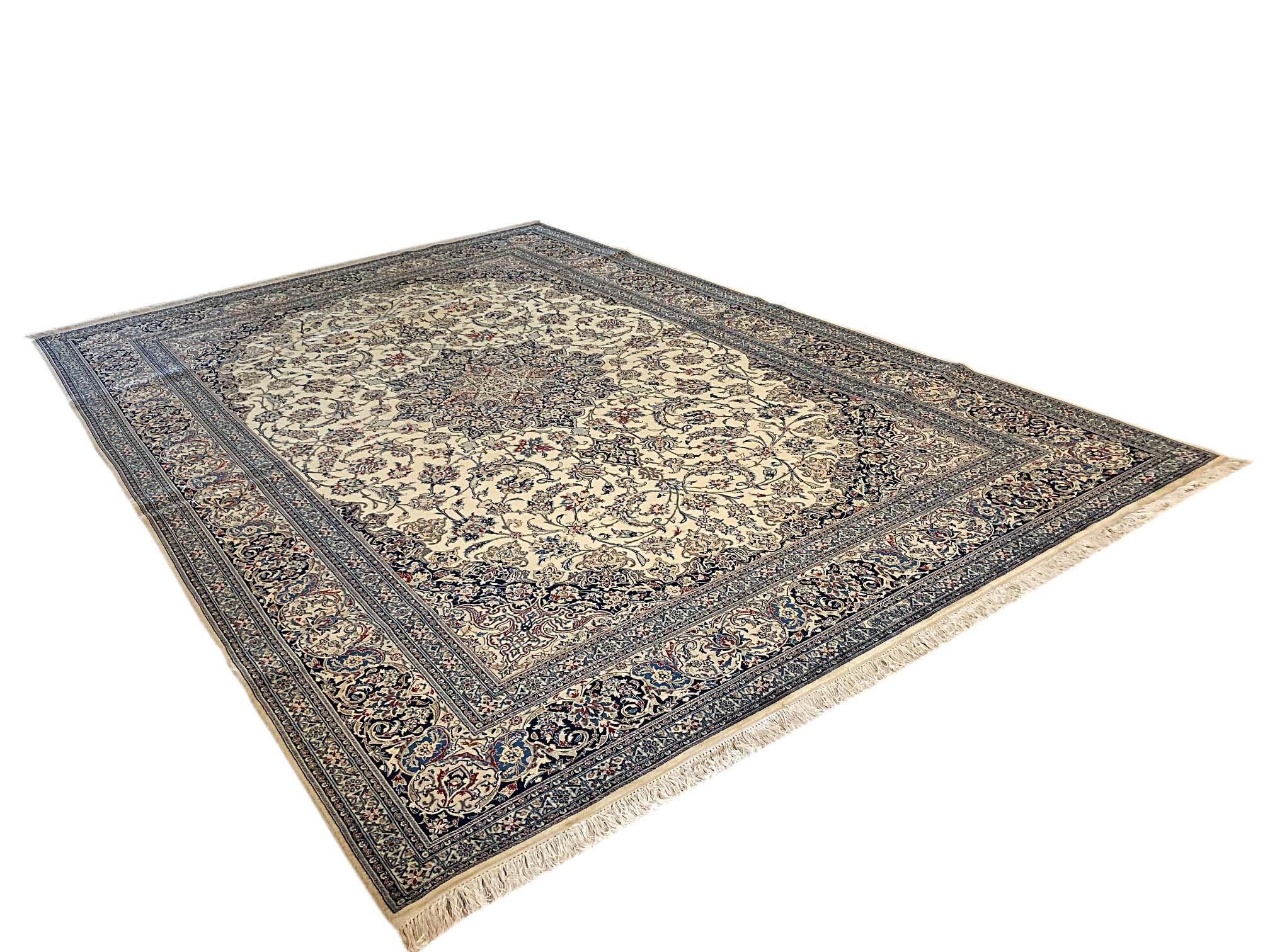 Hand-Knotted Persian Habibian Nain Rug For Sale