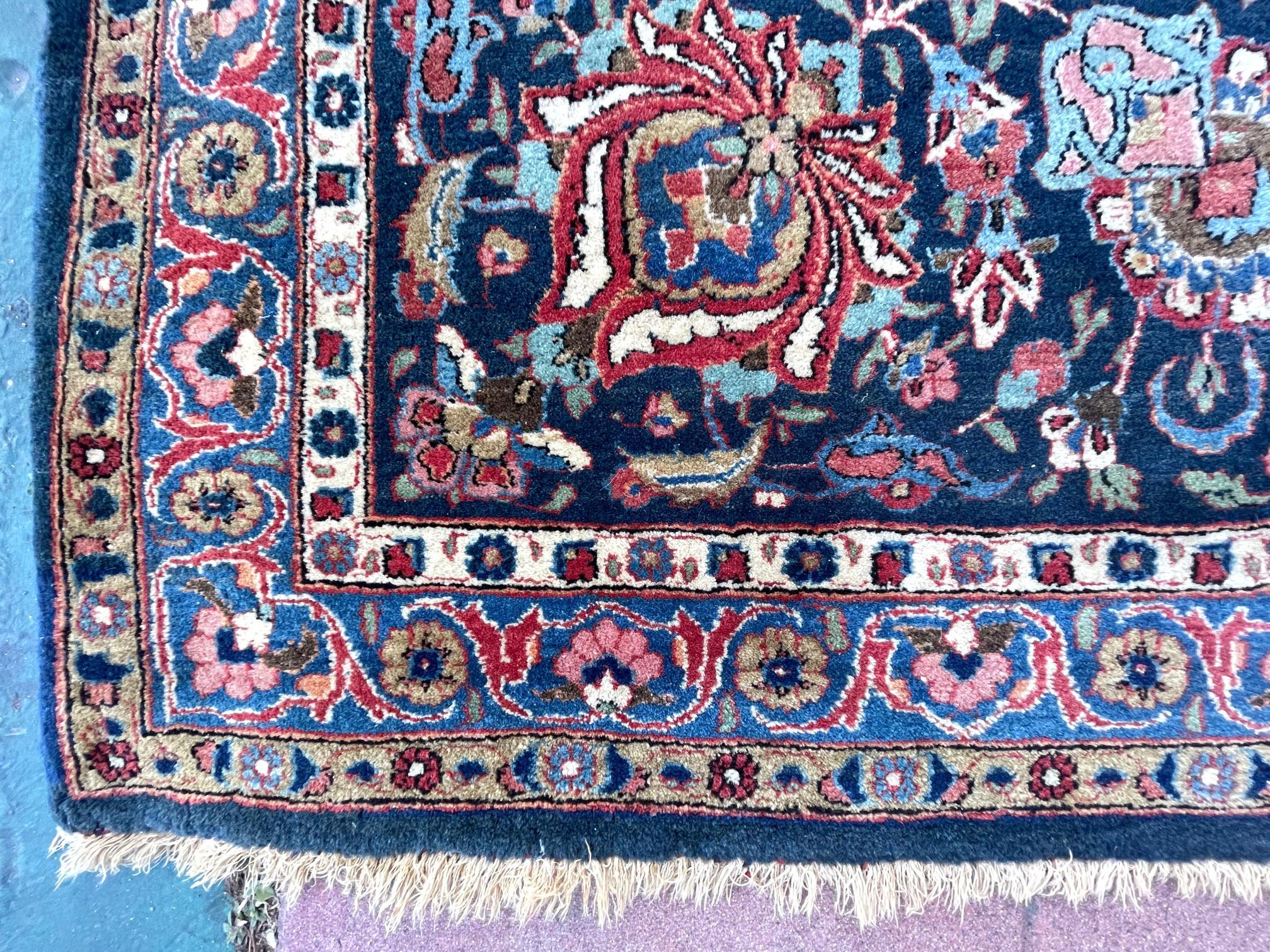 Persian Hand Knotted Medallion Floral Red Kashan Rug, circa 1940 For Sale 10