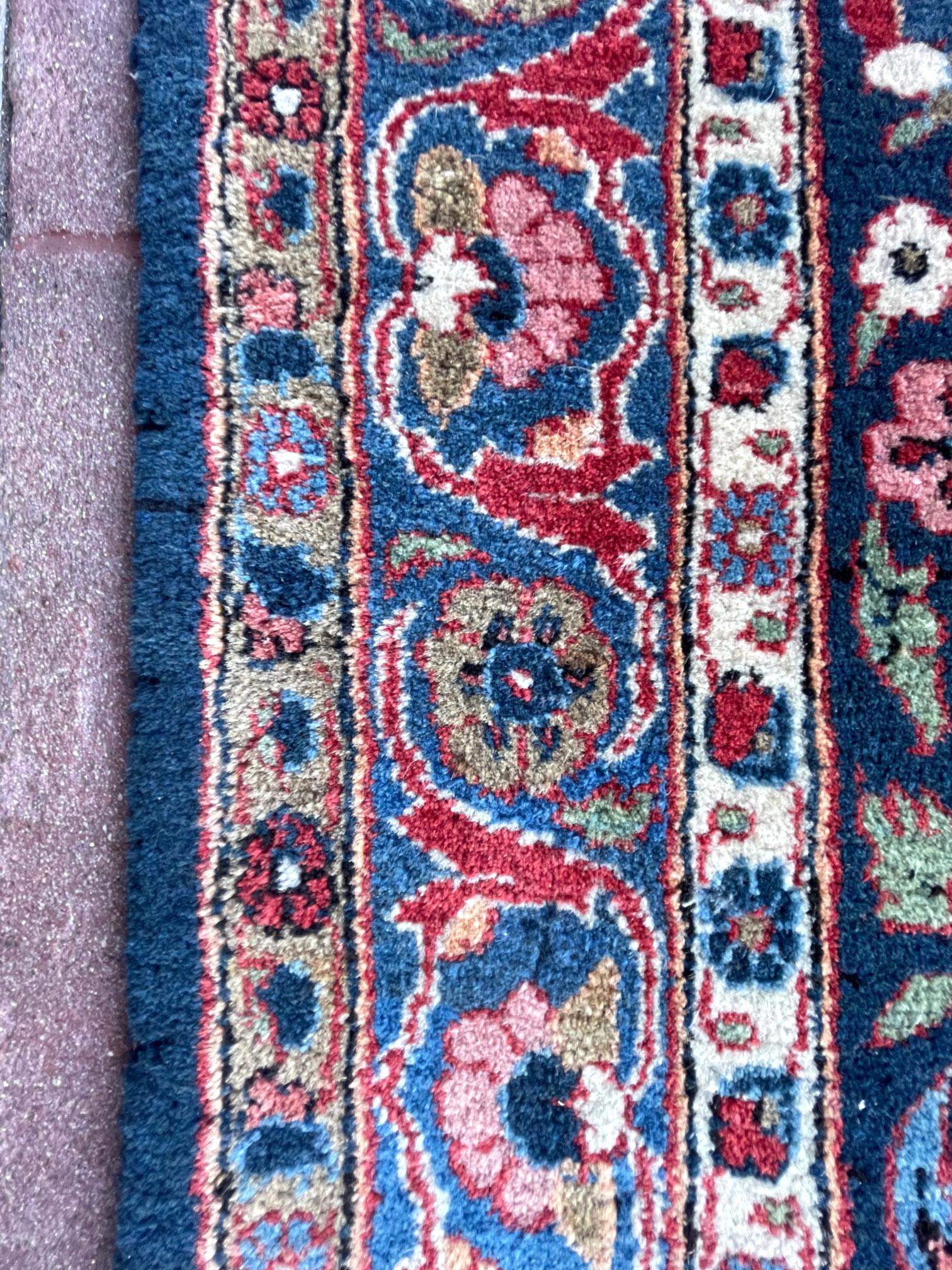 Persian Hand Knotted Medallion Floral Red Kashan Rug, circa 1940 For Sale 11