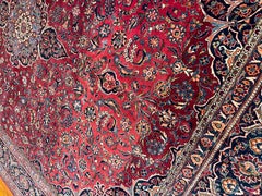 Persian Floral Red Kashan Rug