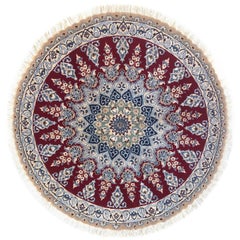 Persian Hand Knotted Medallion Floral Red Nain Rug