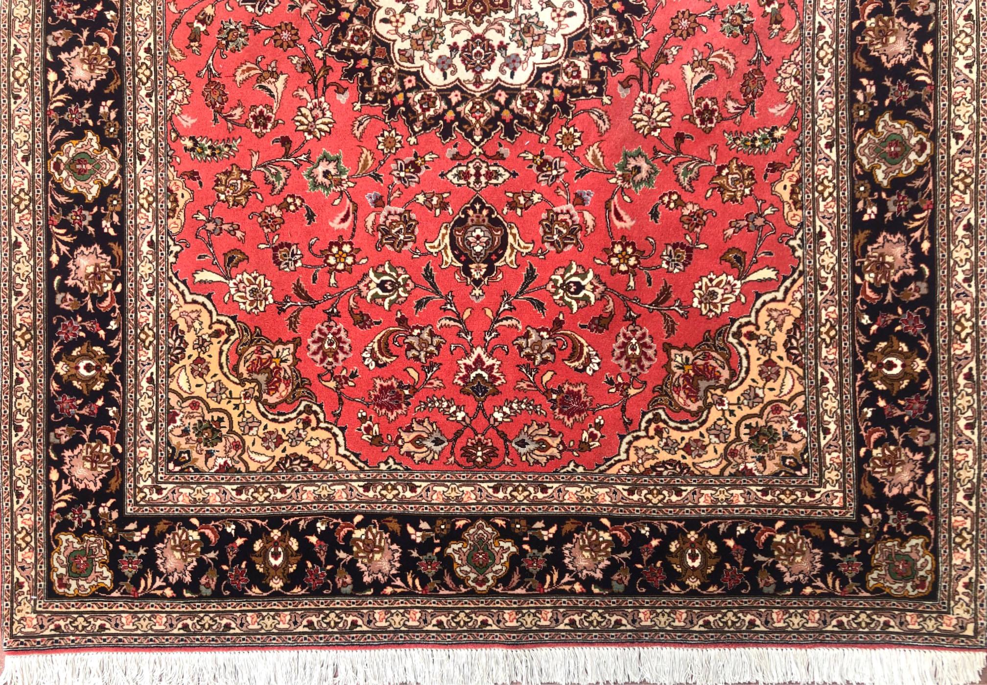 Persian Hand Knotted Medallion Floral Red Tabriz Rug 50 Raj 8