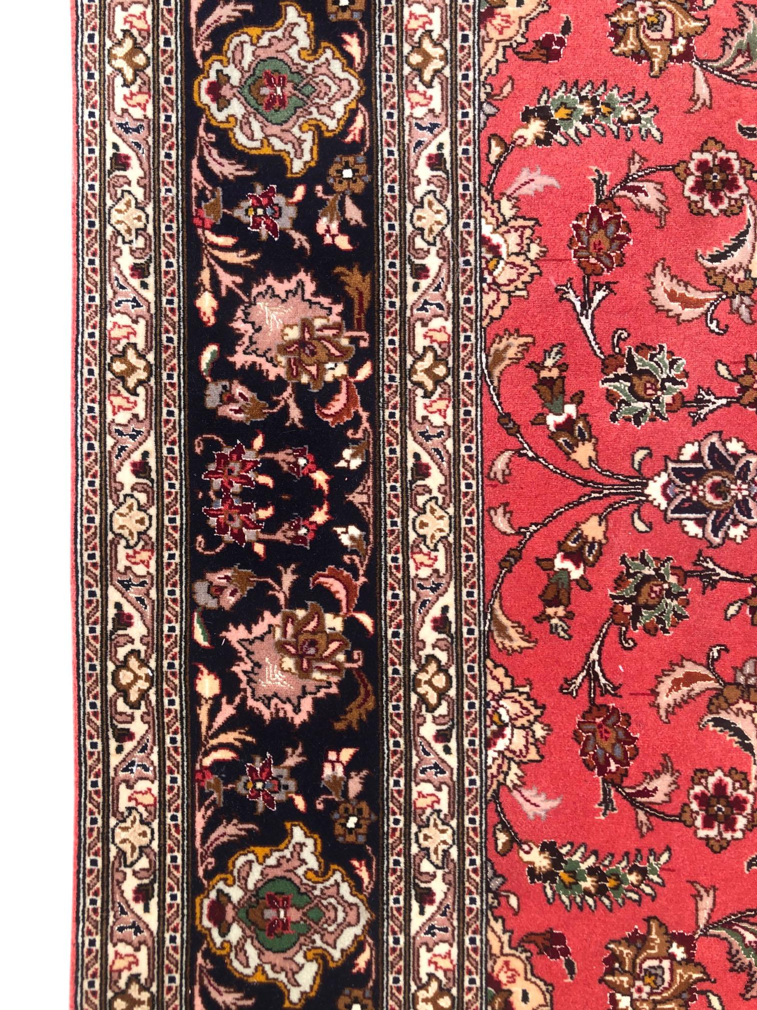 Persian Hand Knotted Medallion Floral Red Tabriz Rug 50 Raj 10