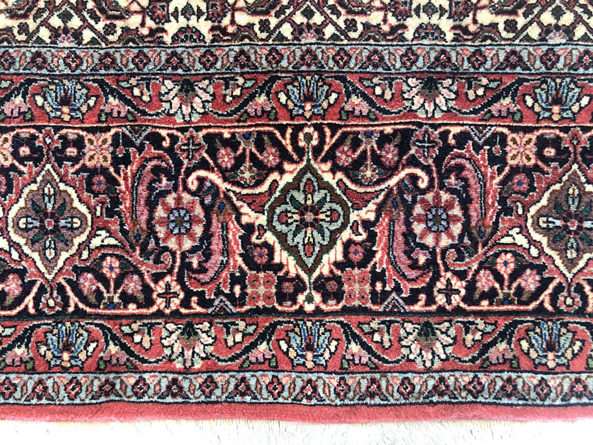 Persian Hand Knotted Red All-Over Bijar Bidjar Rug For Sale 4
