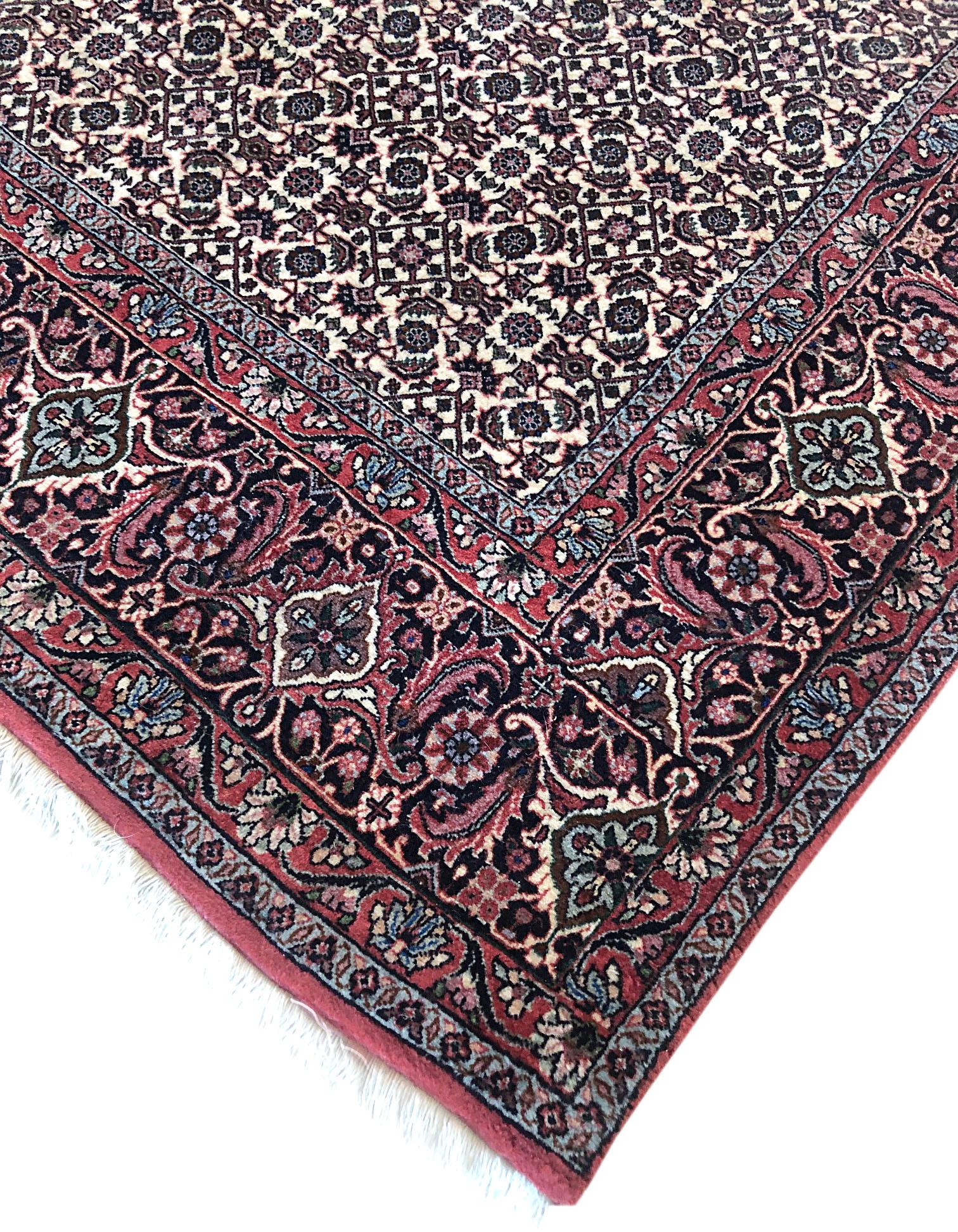 Persian Hand Knotted Red All-Over Bijar Bidjar Rug For Sale 8
