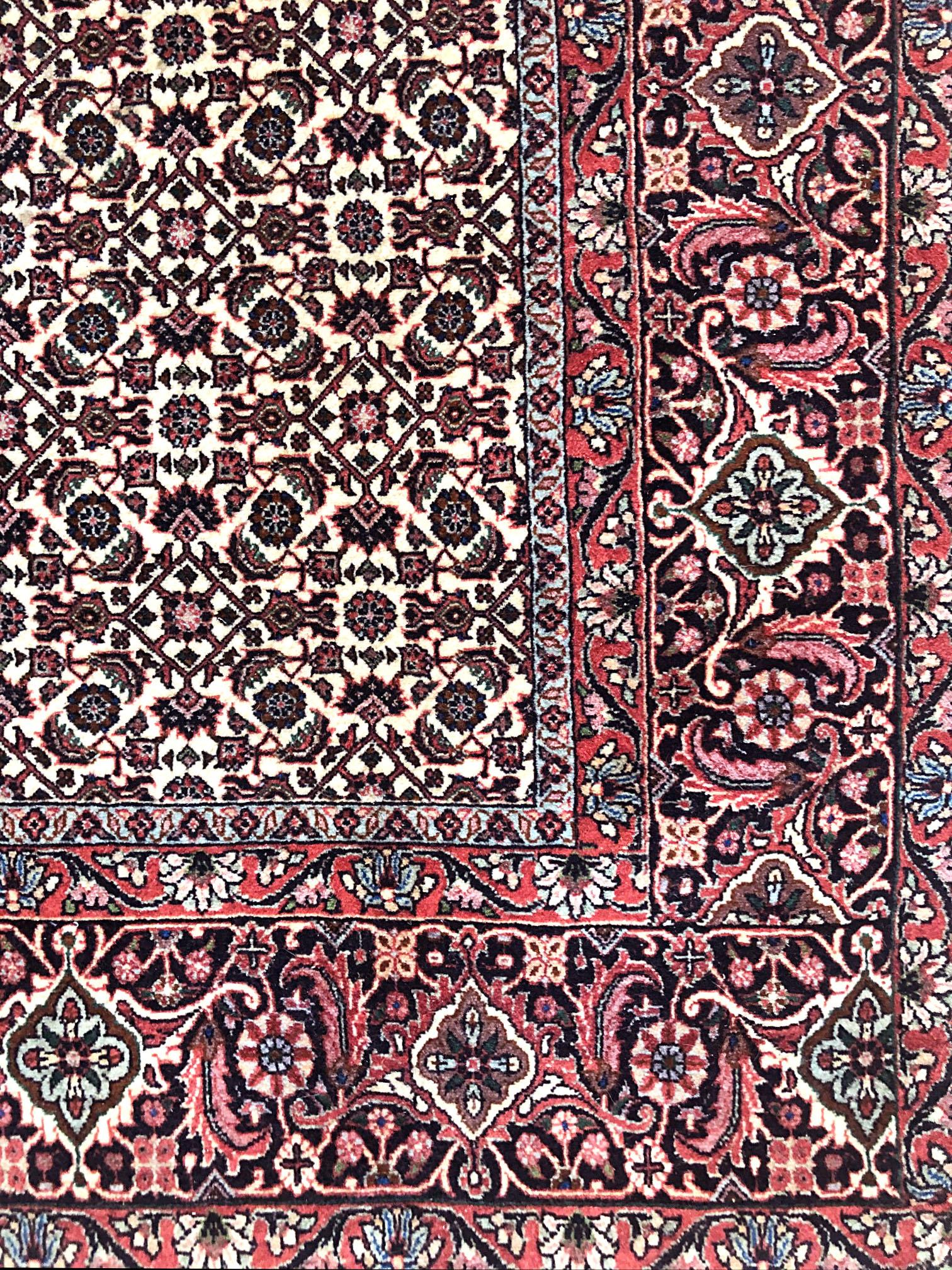 Persian Hand Knotted Red All-Over Bijar Bidjar Rug For Sale 1