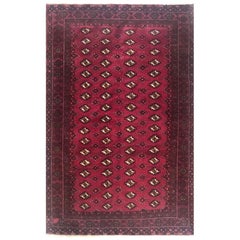 Vintage Persian Hand Knotted Red All-Over Elephant Print Baluch Rug, circa 1970