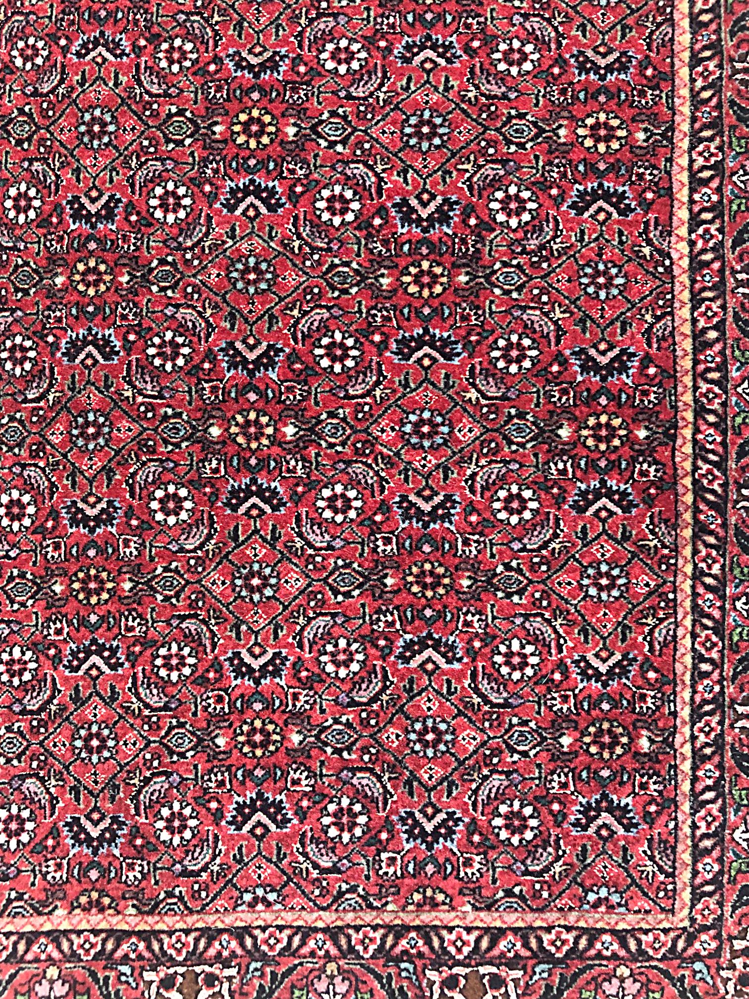 20th Century Persian Hand Knotted Red All-Over Floral Herati Design Bijar 'Bidjar' Rug