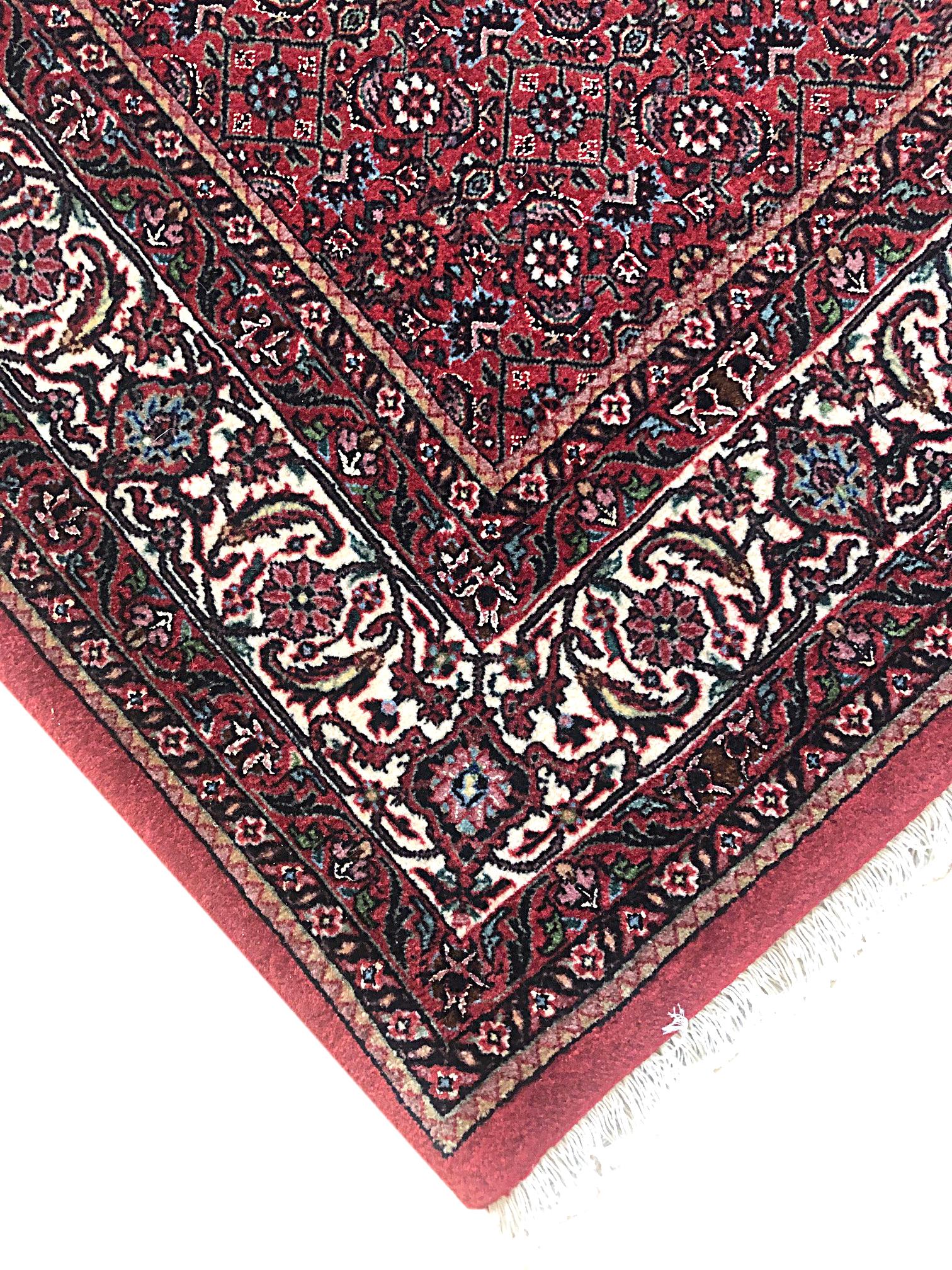 Persian Hand Knotted Red All-Over Floral Herati Design Bijar 'Bidjar' Rug 1