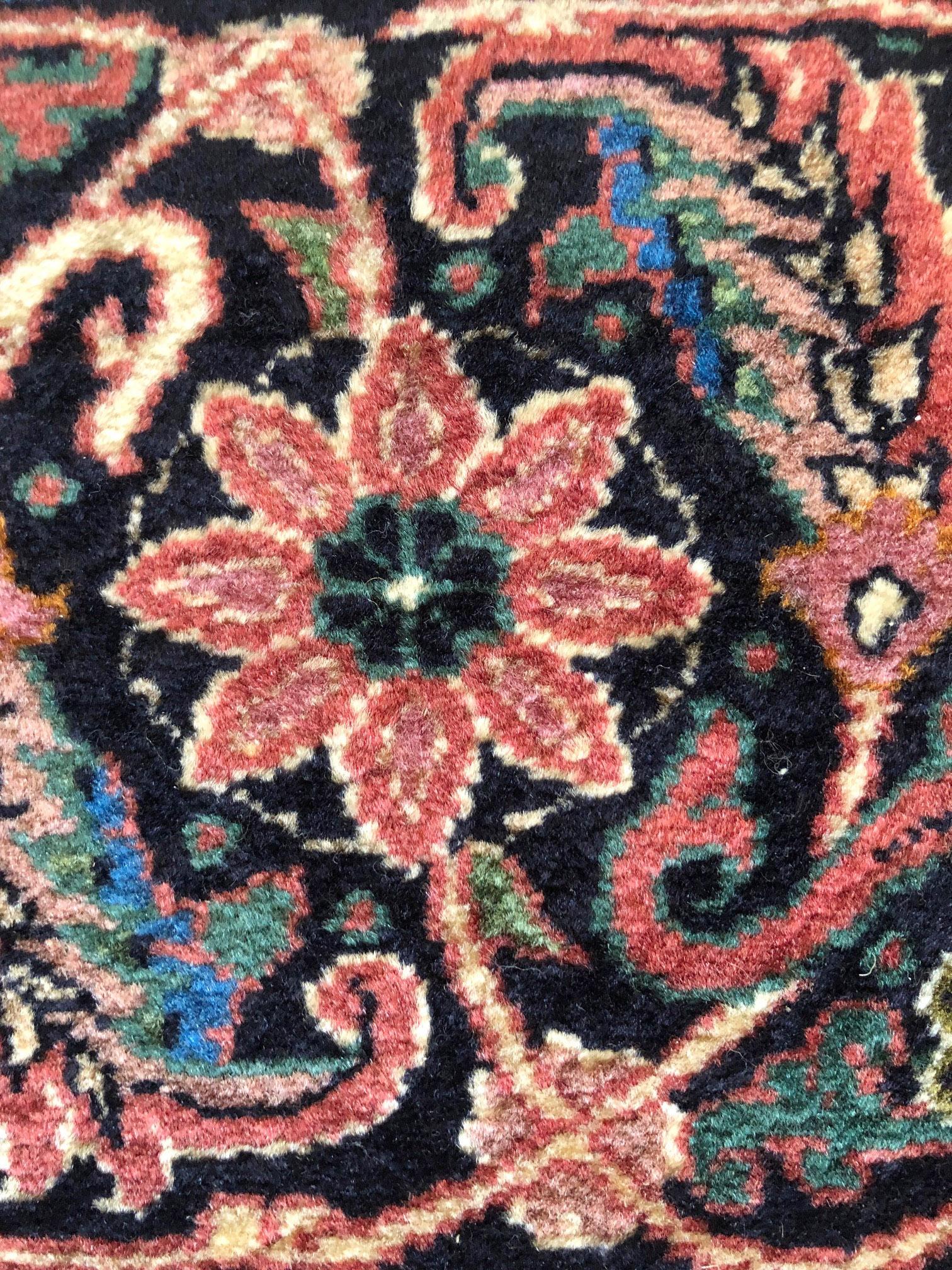 Persian Hand Knotted Red All-Over Herati Design Bijar Bidjar Rug For Sale 5