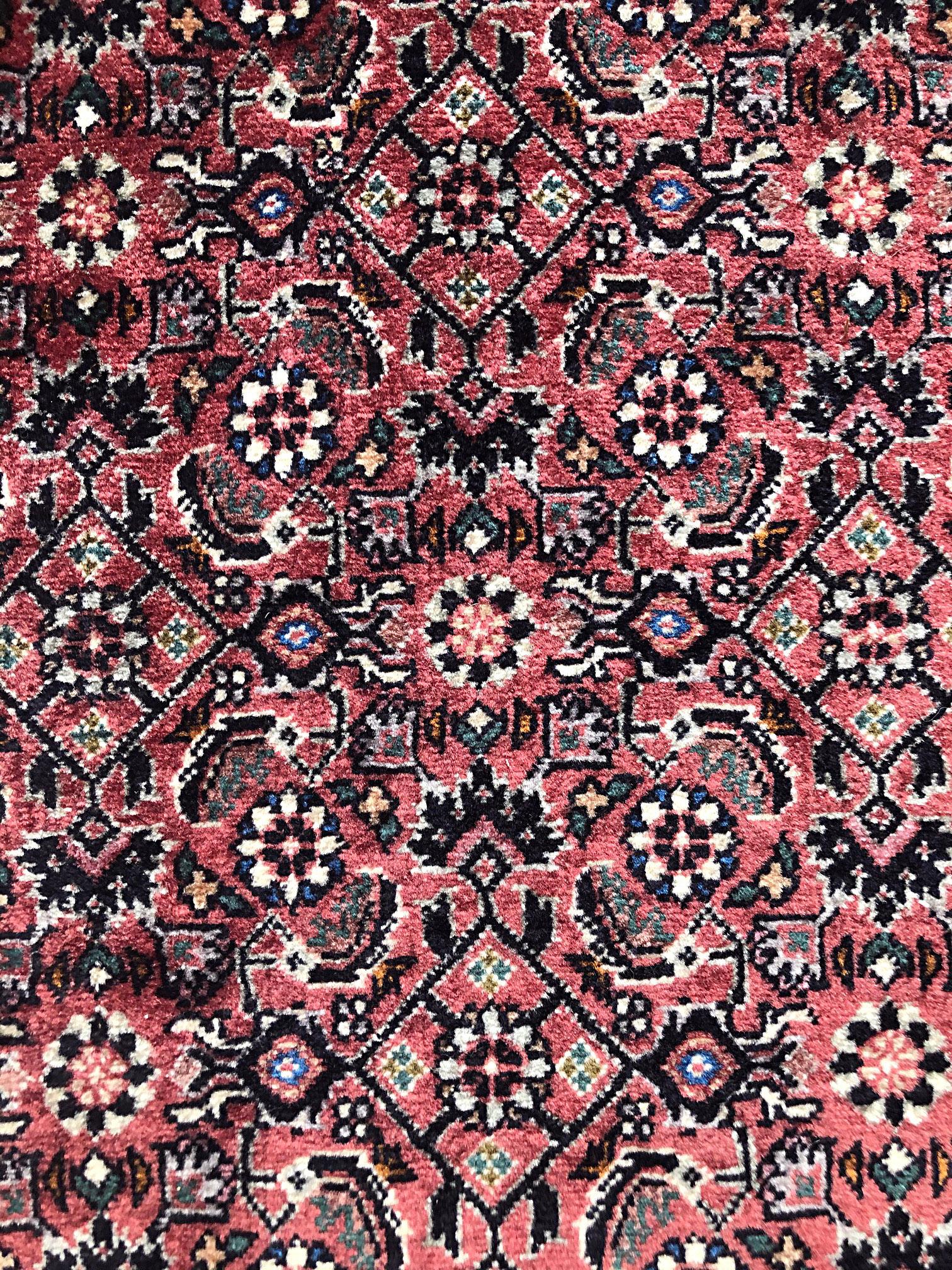 Persian Hand Knotted Red All-Over Herati Design Bijar Bidjar Rug In New Condition For Sale In San Diego, CA