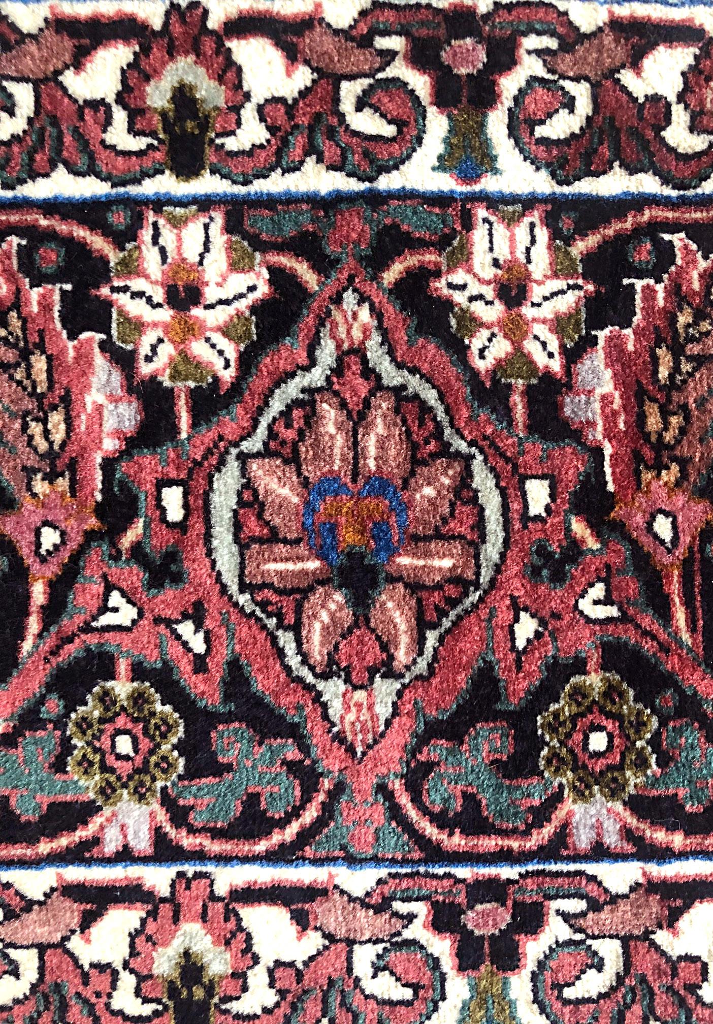Contemporary Persian Hand Knotted Red All-Over Herati Design Bijar Bidjar Rug For Sale