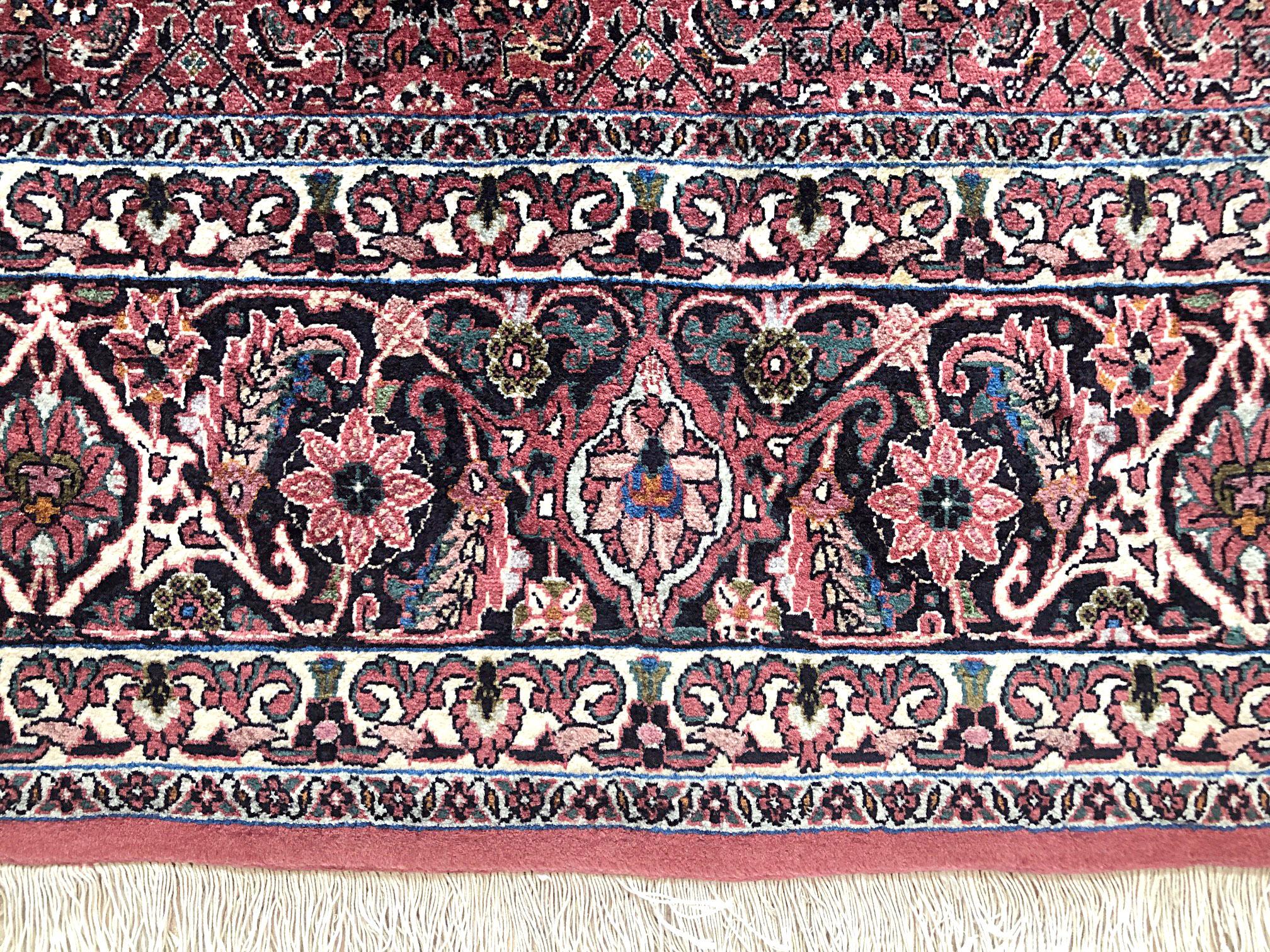 Persian Hand Knotted Red All-Over Herati Design Bijar Bidjar Rug For Sale 1