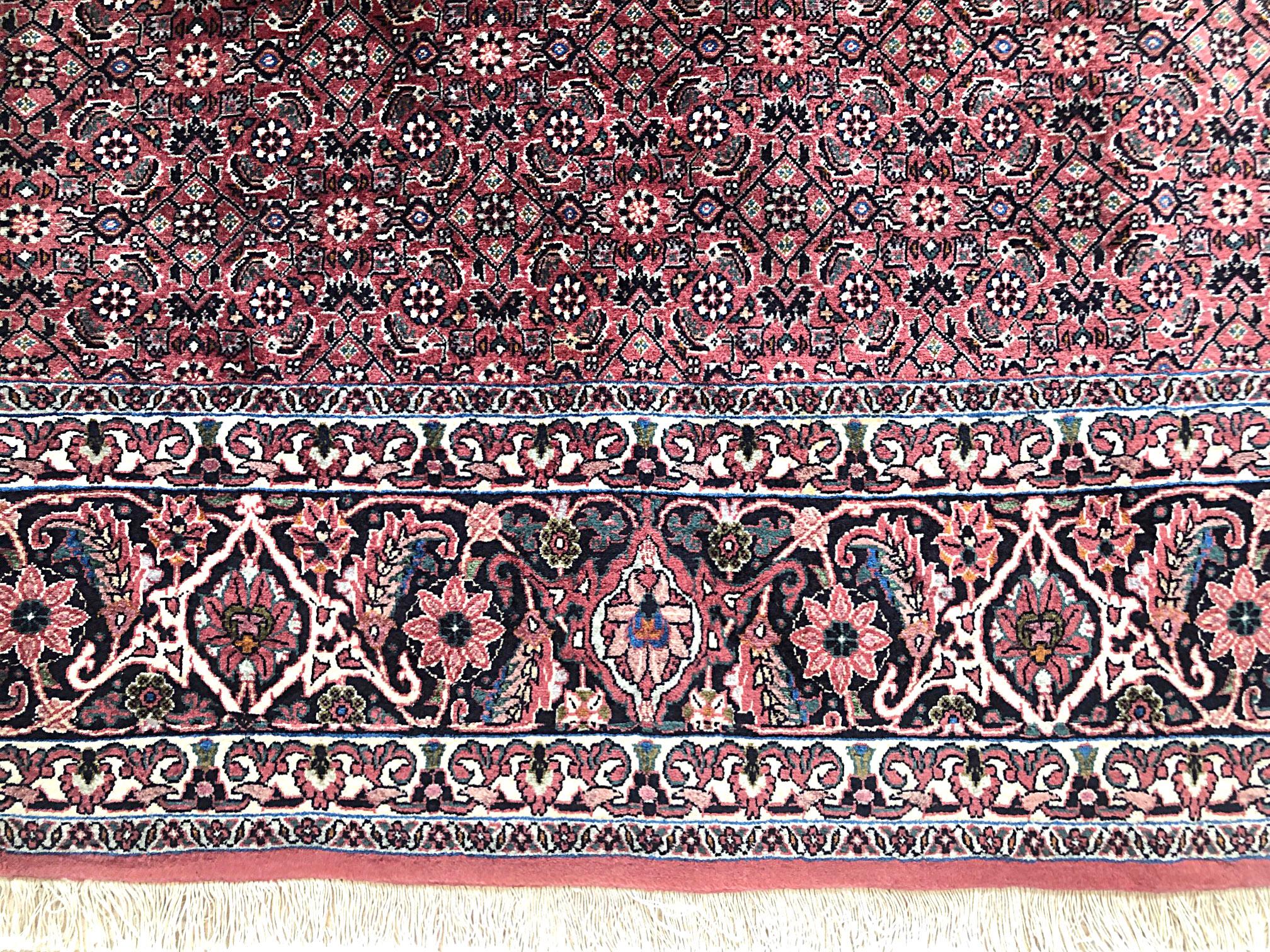 Persian Hand Knotted Red All-Over Herati Design Bijar Bidjar Rug For Sale 2