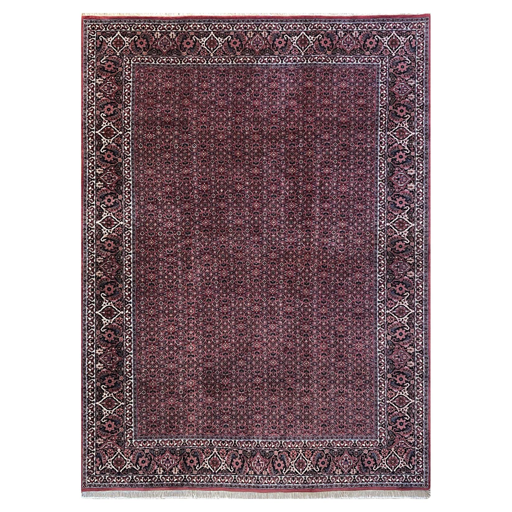 Persischer handgeknüpfter roter Bidjar-Teppich im Herati-Design