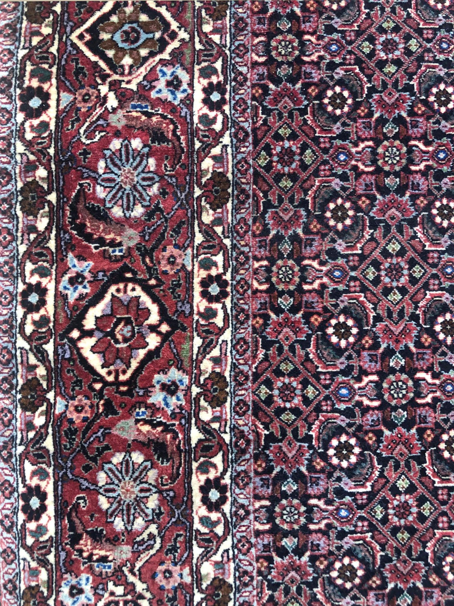 Tapis persan Herati Fish Design Bijar Bidjar en vente 3