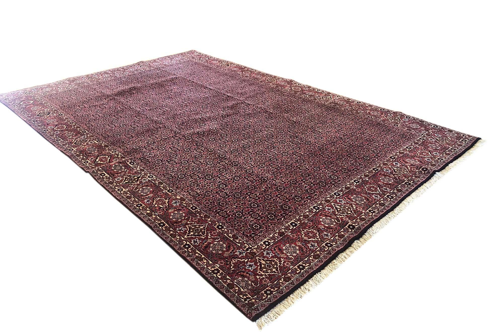 Persian Hand Knotted Red All-Over Herati Fish Design Bijar Bidjar Rug For Sale 6