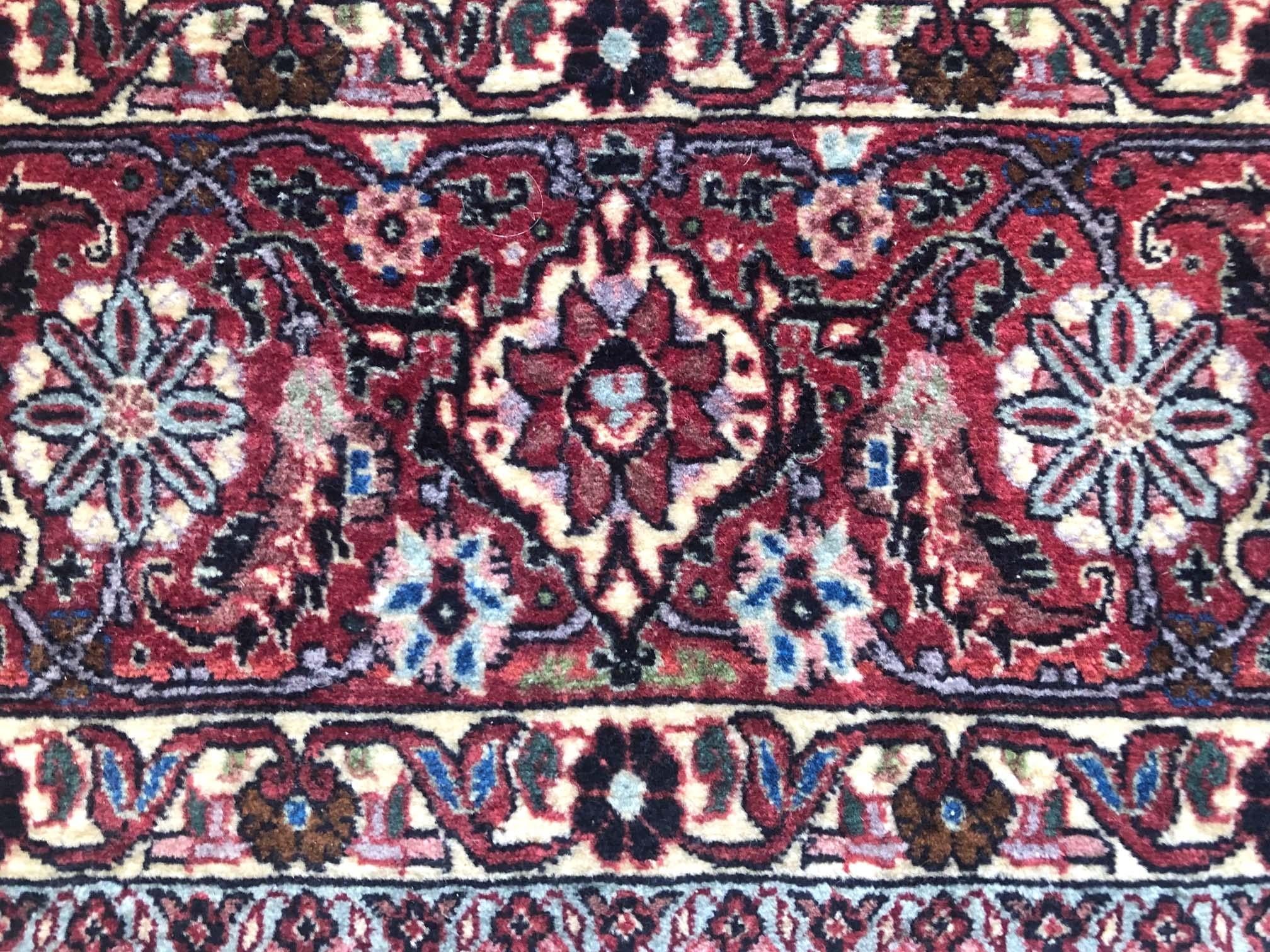 Persian Hand Knotted Red All-Over Herati Fish Design Bijar Bidjar Rug For Sale 1
