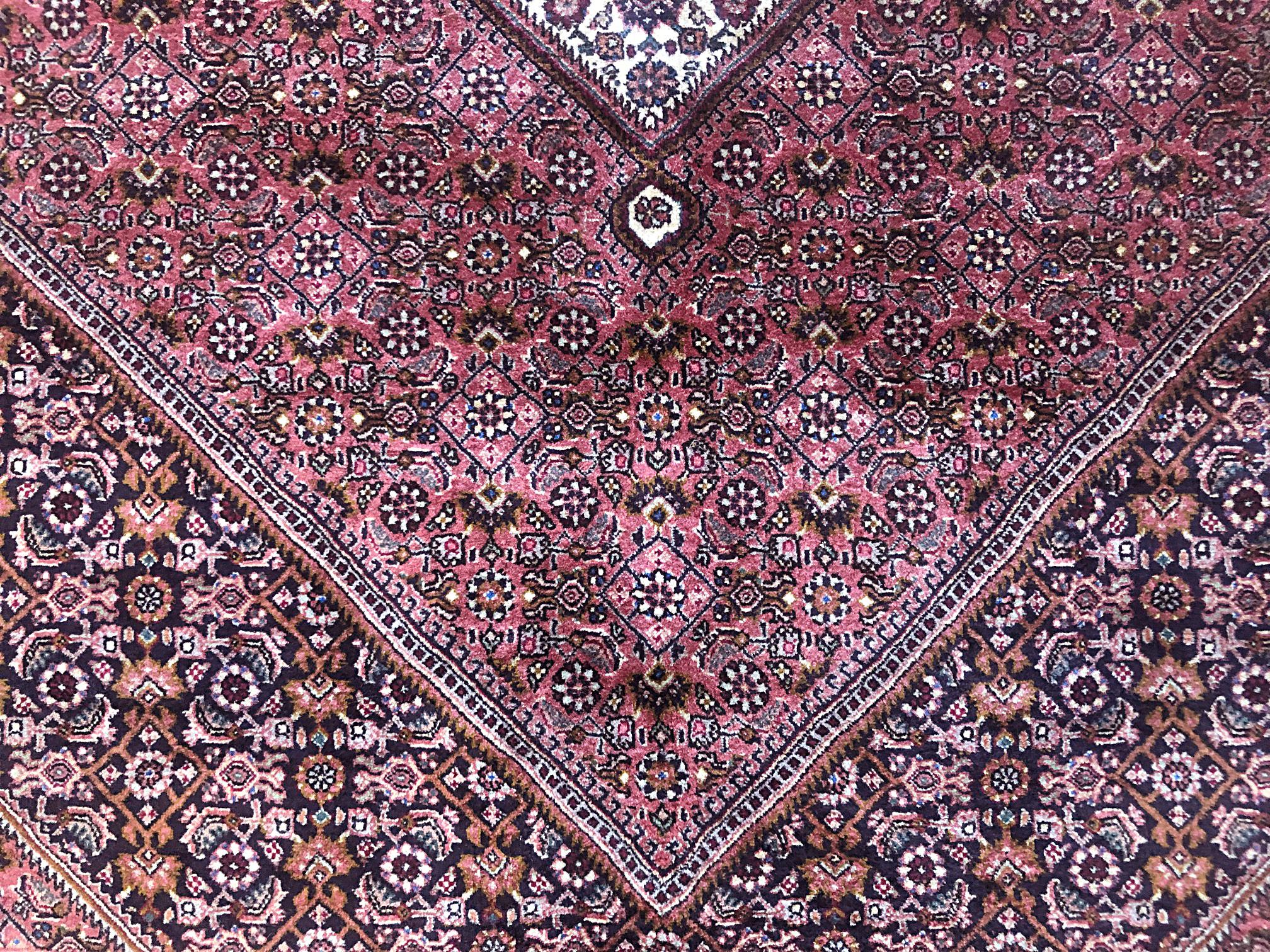 Persian Hand Knotted Red Diamond Medallion Bijar 'Bidjar' Rug In New Condition For Sale In San Diego, CA