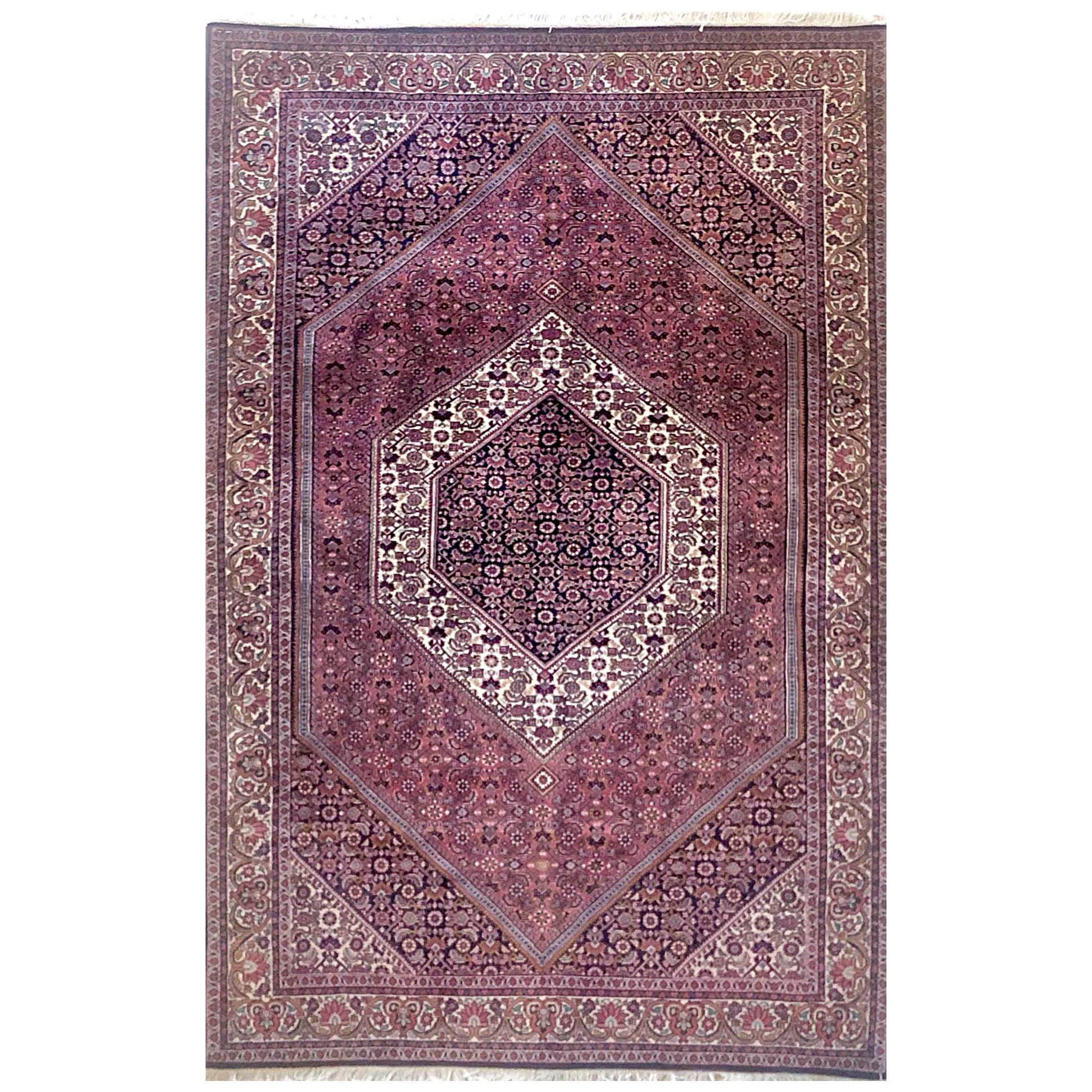 Persian Hand Knotted Red Diamond Medallion Bijar 'Bidjar' Rug