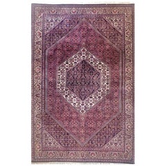 Persischer handgeknüpfter roter Bidjar-Teppich mit Diamant-Medaillon 'Bidjar'