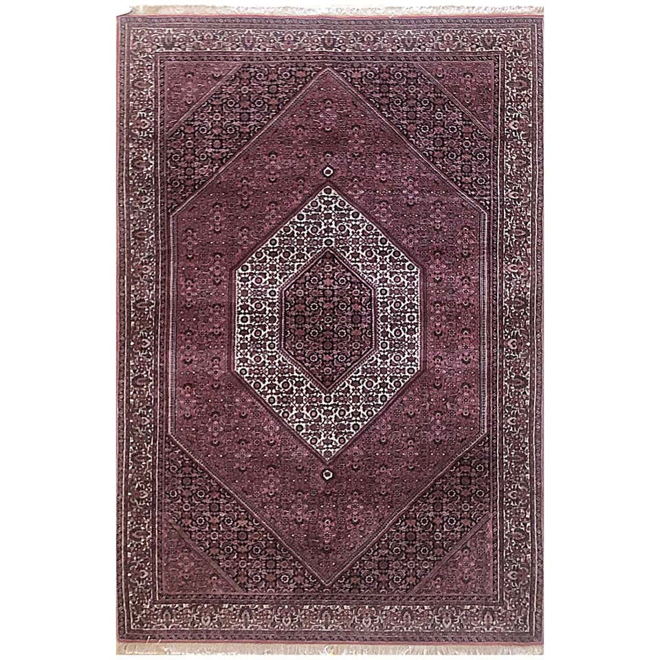 Persian Hand Knotted Red Diamond Medallion Bijar 'Bidjar' Rug For Sale ...