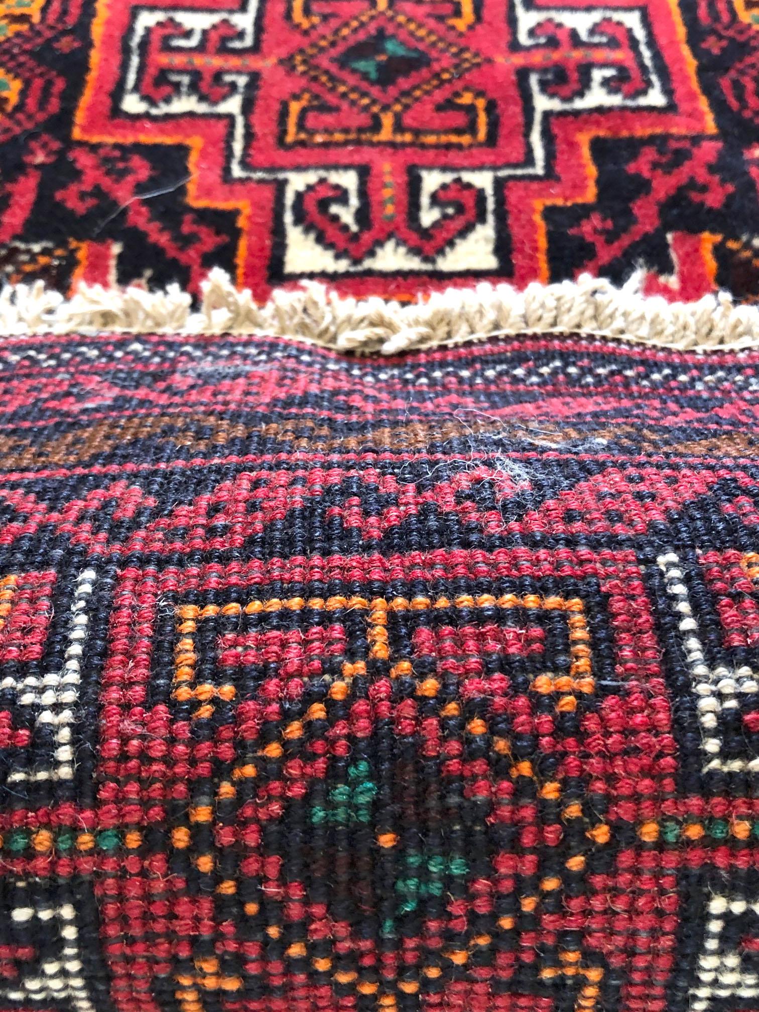 Persian Hand Knotted Red Tribal Baluchi Rug, circa 1960 4
