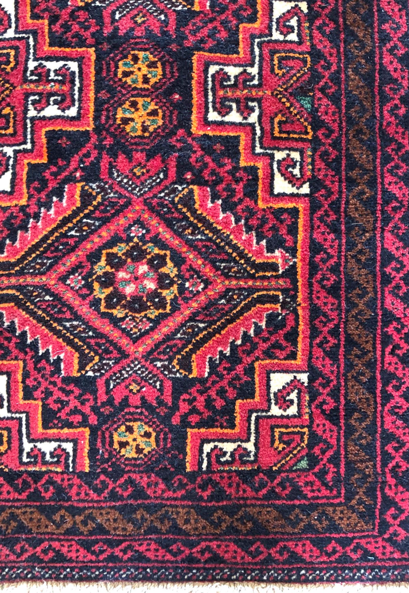 Persian Hand Knotted Red Tribal Baluchi Rug, circa 1960 1