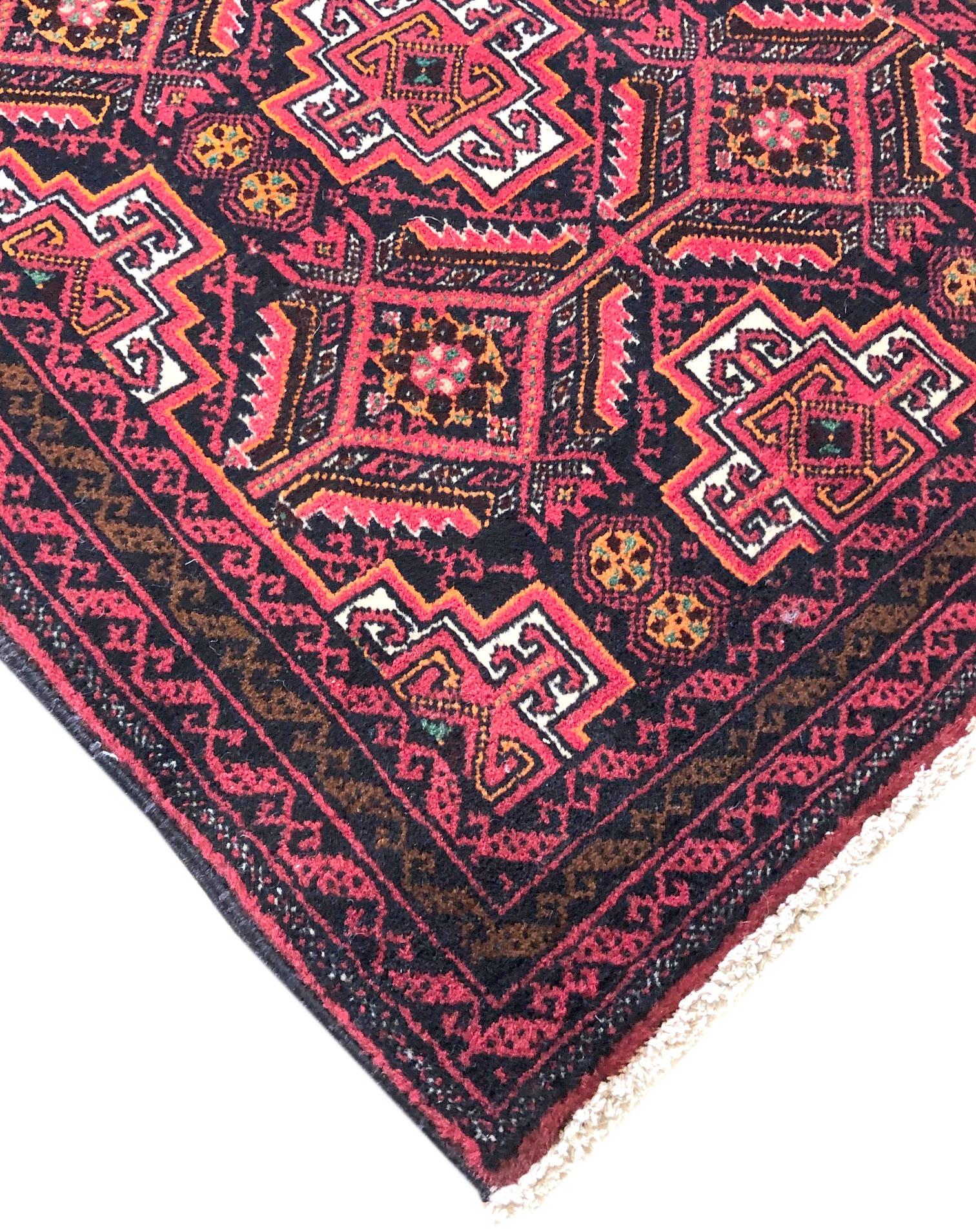 Persian Hand Knotted Red Tribal Baluchi Rug, circa 1960 2