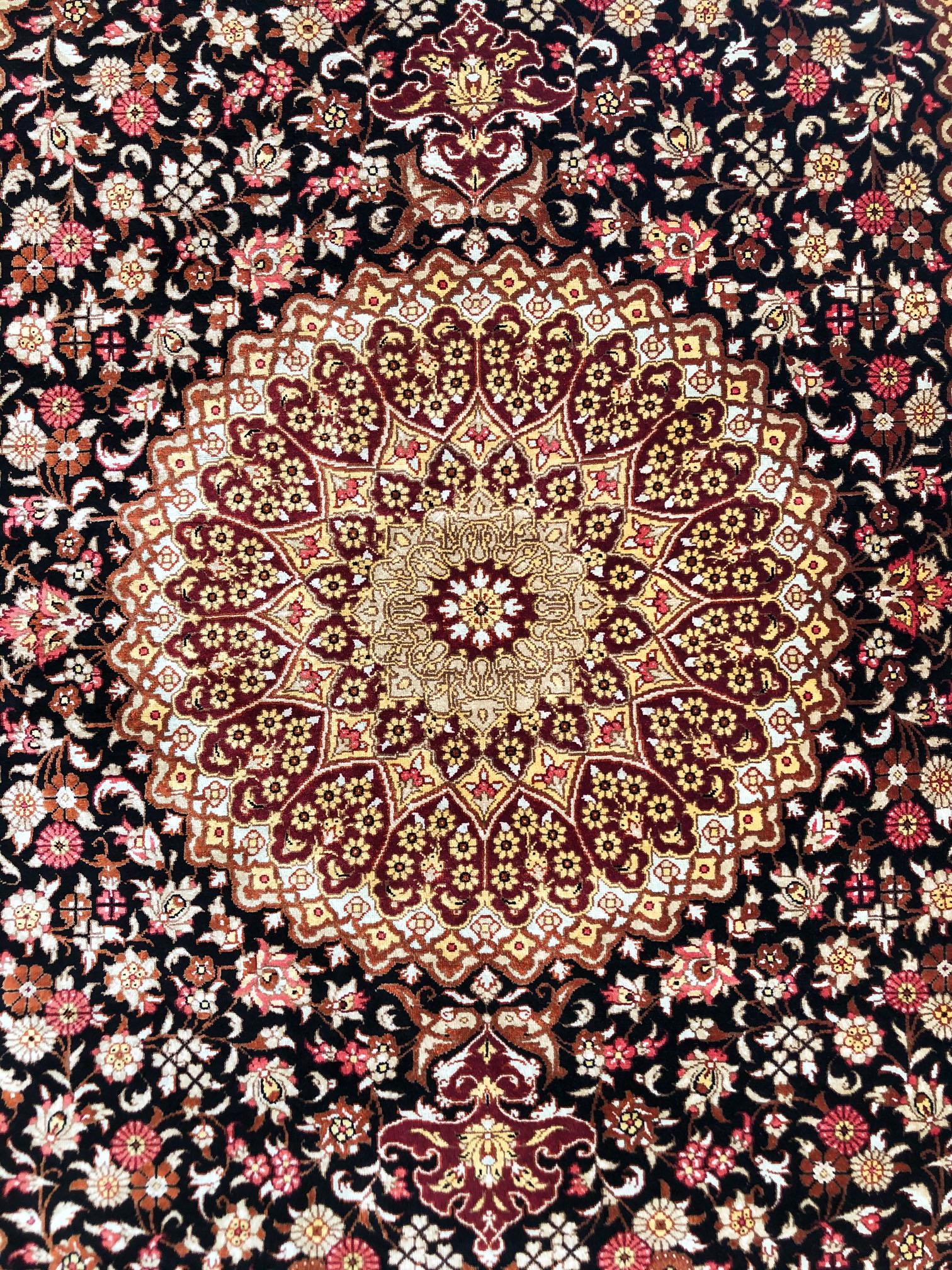 Contemporary Persian Qum Rug For Sale